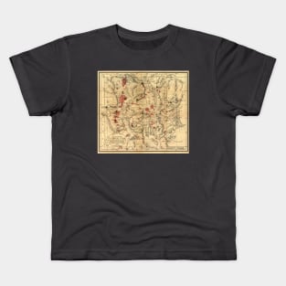 Yellowstone Vintage Map retro Kids T-Shirt